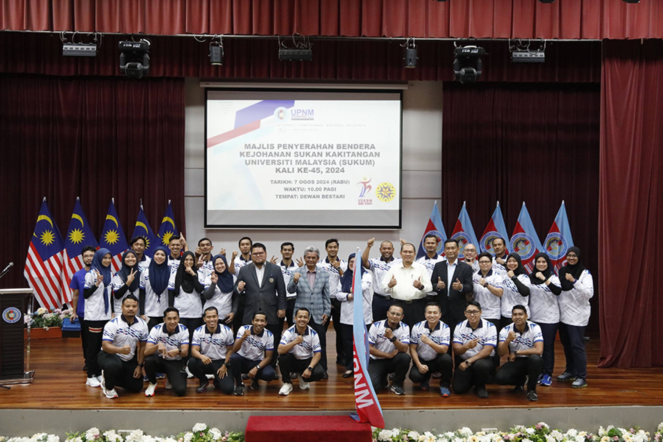 Majlis Penyerahan Bendera Kontinjen UPNM Ke Sukan Kakitangan Universiti Malaysia (SUKUM) Ke-45, 2024